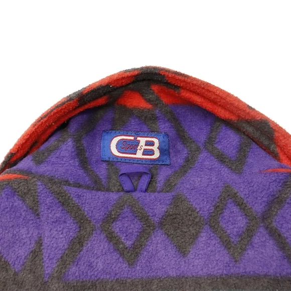 Vintage Sports CB Southwestern Pattern Fleece Jacket Size L - Picture 7 of 7
